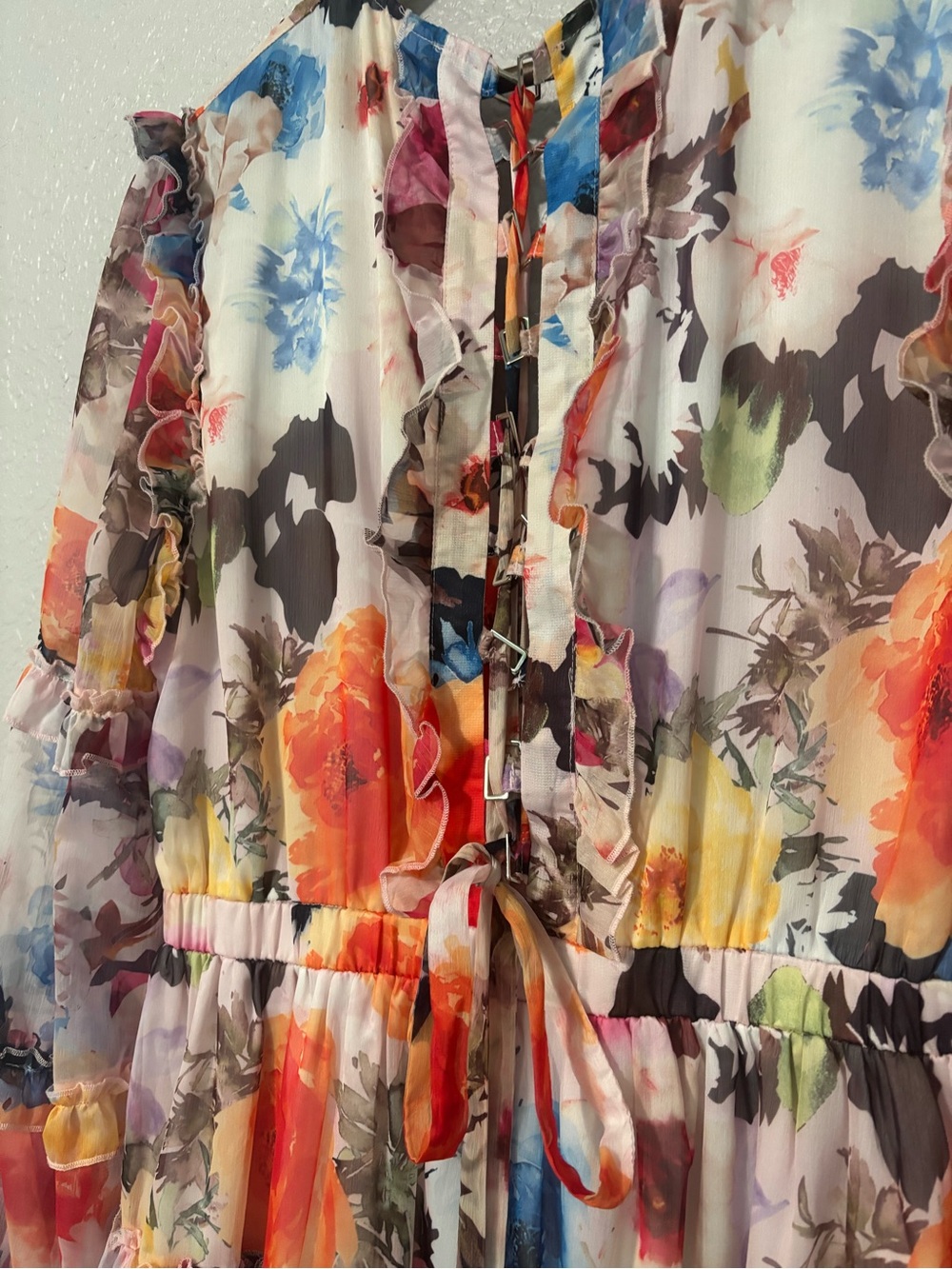 L’Atiste Plus Size Floral Tiered V-Neck Ruffle Dress - Picture 10 of 10